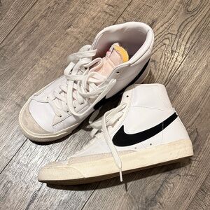 Nike Blazers White and Black High-Top Sneakers